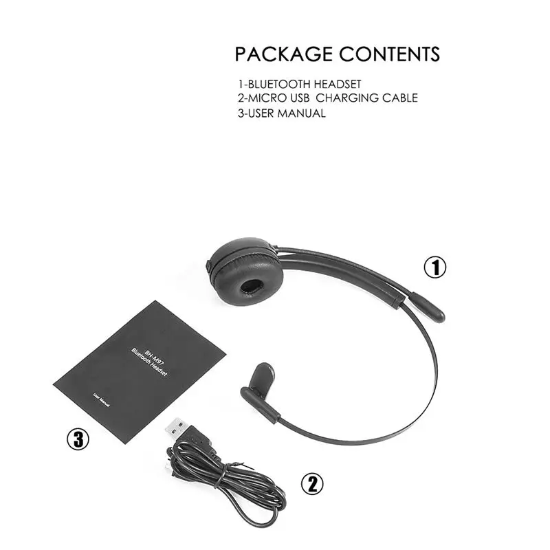 Bluetooth Headset Office Wireless Headset For Cell Phone Calling Cvc6.0 Noise Cancelling Supports A2Dp Music Playing 1 Order