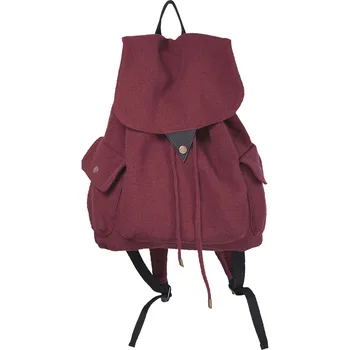 

Women's Free Form Three-Color Cotton Linen Backpack Versatile Drawstring Double Backpack Canvas Travel Soft Bag