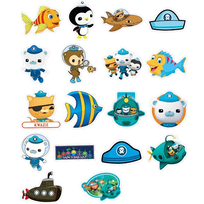Octonauts ݺ ʴ  峭 ƼĿ, ȭ   PVC  ƼĿ,   Ƽ ǰ, 40 