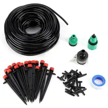 

25 Meter Water Irrigation Set Ground Insertion Dropper Watering Auto System Tool Flowers Plants DIY Drip Irrigation