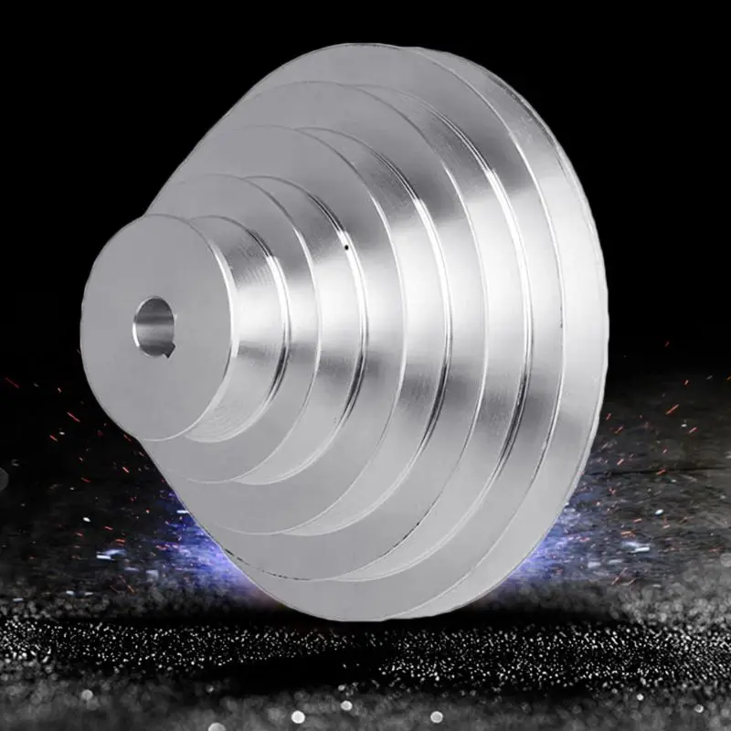 

Aluminum A Type 5 Step Pagoda Pulley Wheel 150mm Outer Diameter for V-shaped Timing Belt