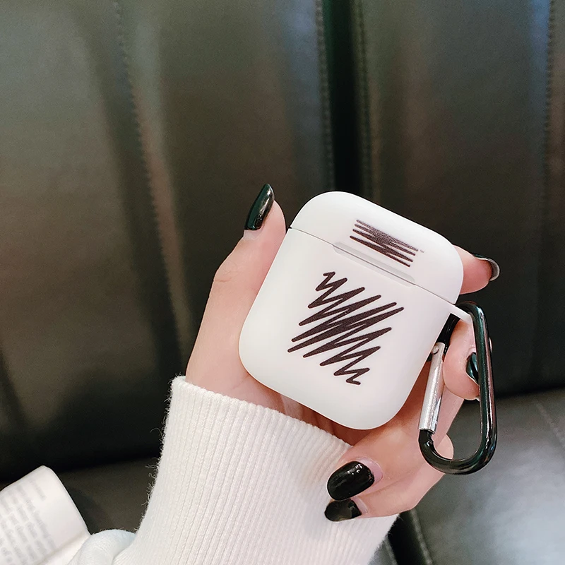 Мягкий силиконовый чехол с масляным рисунком для apple Airpods 1 2 в полоску ECG 2019SS белая Беспроводная bluetooth-гарнитура для наушников
