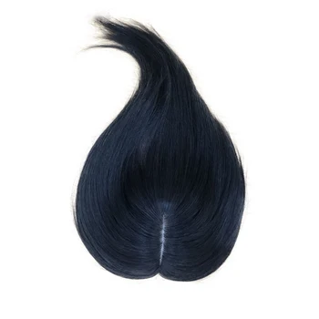 

Straight Hair Topper Hairpieces for Women Machine Made Silk Top Black Soft Human Hair Clip in Crown Toppers for Thinning Hair