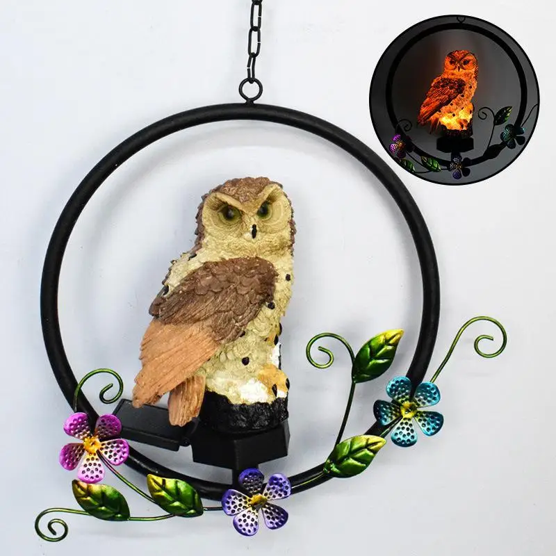 

LED Waterproof Solar Light Owl Shape Night Light Garden Owl Hanging Lamp for Courtyard Garden Decoration Solar Lamps Night Light