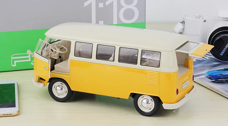 WELLY 1:18 металлическая модель автомобиля Volkswagen Van РЕТРО ПРИНТ T1 автобус литье под давлением игрушечный автомобиль сплав автобусы автомобили игрушки для детей Коллекция подарков