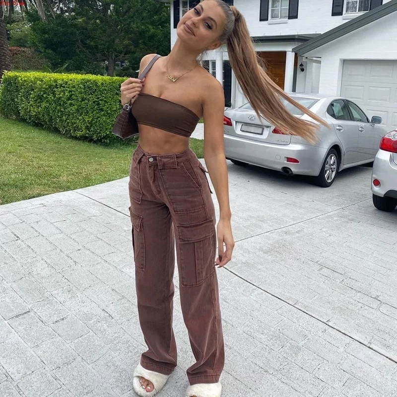 Women's Wide Pants Casual And Versatile High Waist Loose Fit Mid Jeans Causal Women | Женская одежда