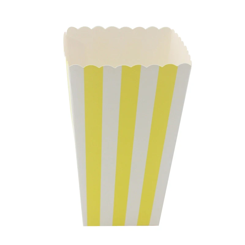 12 Yellow Stripe Box Подарочные коробки для конфет, конфет, попкорна(12), для свадебного питания, волнистые круги, для детского душа, в полоску, для рождества, дня рождения, вечеринки, подарочная коробка - Цвет: 12 Yellow Stripe Box