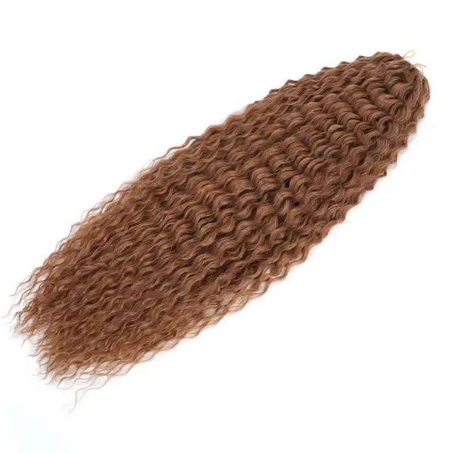 YunRong Synthetic Curl Hair Soft Braiding Extension 30 Inches Crochet Hair Long Water Wave Ombre Color Hair NO7