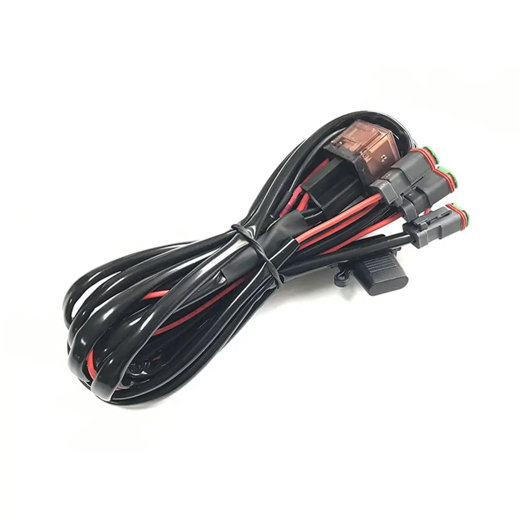 Connecting 3 Car LED Work Light Wiring Harness With DT Connecter Waterproof Universal for Long Strip Off-road Spotlights | Автомобили и