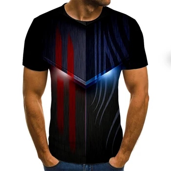 

Men's future T-shirt, printed T-shirt, casual hip-hop fashion top, round neck 3D printing T-shirt