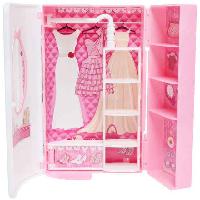 Barbie Doll Wardrobe Closet Furniture  Wardrobe Closet Accessories  Furniture - New - Aliexpress