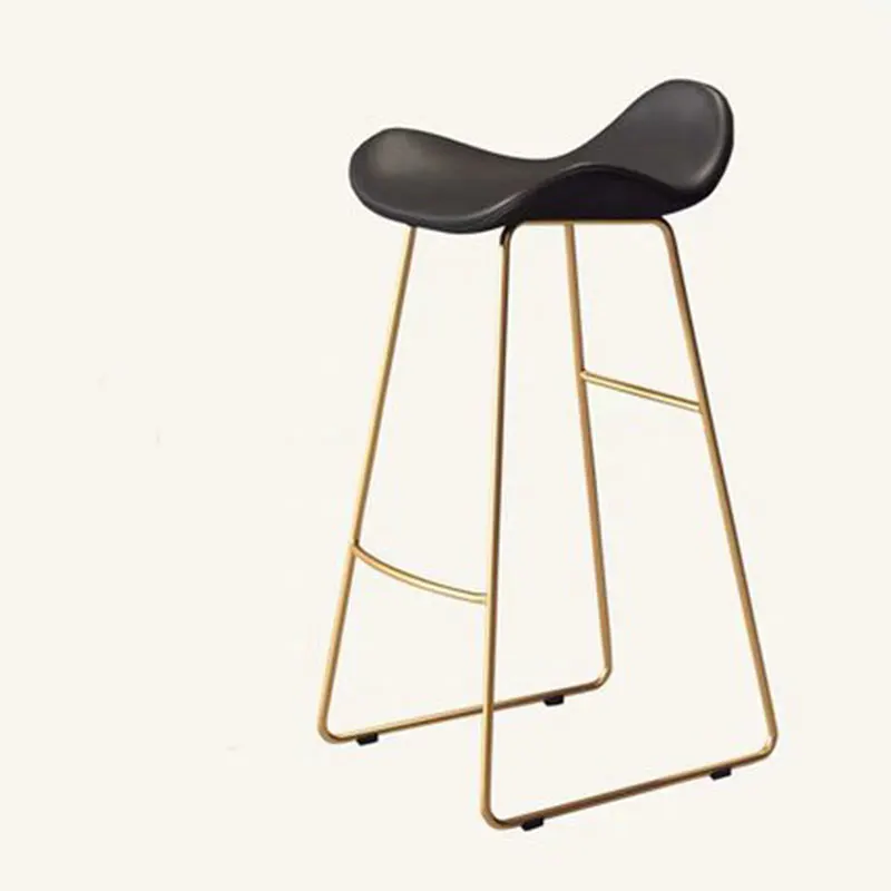 Gold and Black 75 Скандинавское кресло для бара, стойка для ресторана, высокая стойка, спинка для отдыха, домашняя барная стойка, две высоты сидения, различные цвета - Цвет: Gold and Black 75