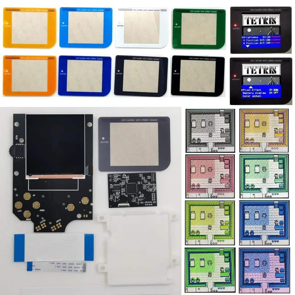 Multiple Colour Screen Super OSD Version RIPS V4 LCD High Brightness iPS Backlight LCD Kit For GameBoy DMG GB DMG Console