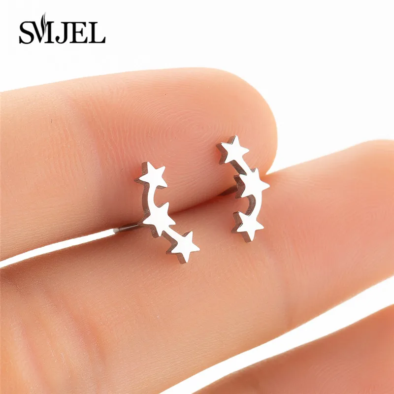 SMJEL японский изящный браслет для женщин Cosmos Planet дизайн выдолбленные браслеты со звездами Saillor Moon браслет с ключом аксессуары - Окраска металла: Silver Earring