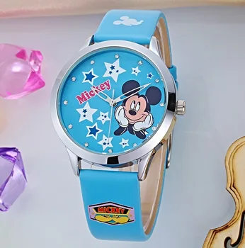 

Disney Mickey Mouse Cartoon Wristwatch Mickey Belt Fashion Watch Children Quartz Watch Kids Watches Boys Quartz Water Resistant