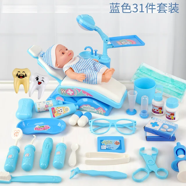 Doctor Toys For Children Pretend Play Toy Dentist Check Teeth Model Set Medical Kit Role Play Simulation Early Learning Toys 6