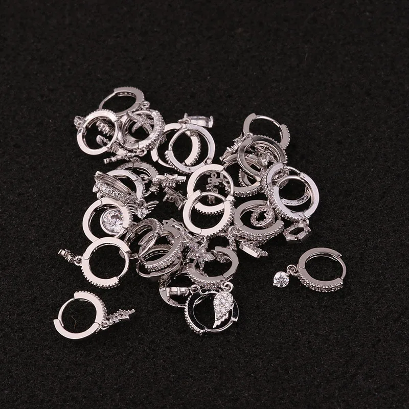 Cz Heart Star Moon Crown Cross Flower Ear Stud Tragus Cartilage Conch Earring Stud Cartilage Piercing Helix Jewelry