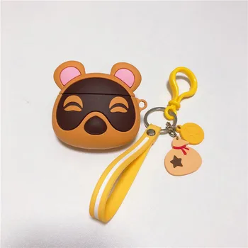

Animal Crossing Case for AirPods 1 2 Cute Cartoon Silicone Headphone Case Funda for Air Pods Case Tom Nook cover with Keychain