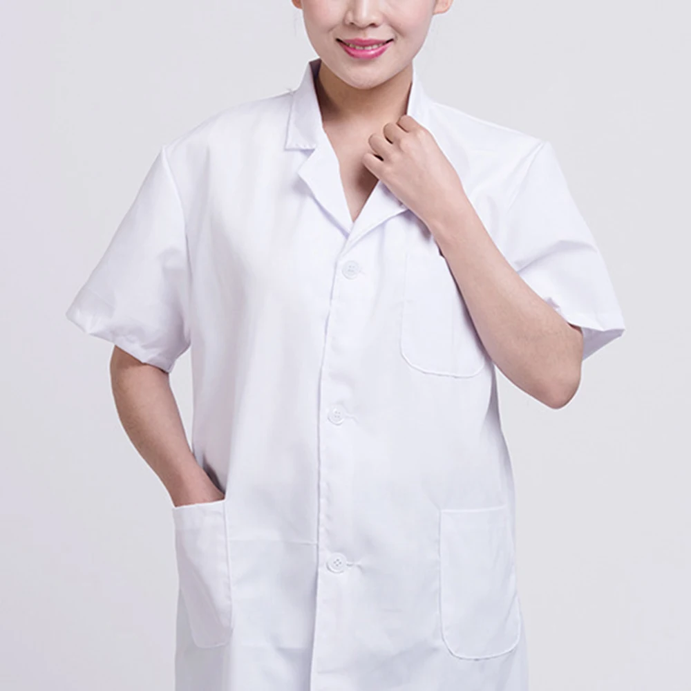 Summer White Lab Coat Medical Laboratory Unisex Warehouse Doctor Work Wear Hospital Technician Uniform Clothes Short Sleeve