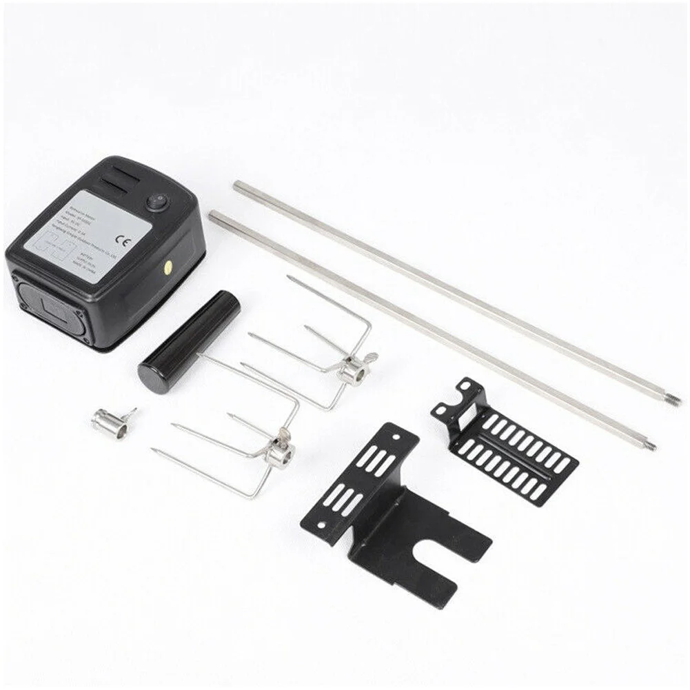 

Universal Grill Rotisserie Kit Complete BBQ Kit with Spit Rod Meat Fork Electric Motor HUG-Deals