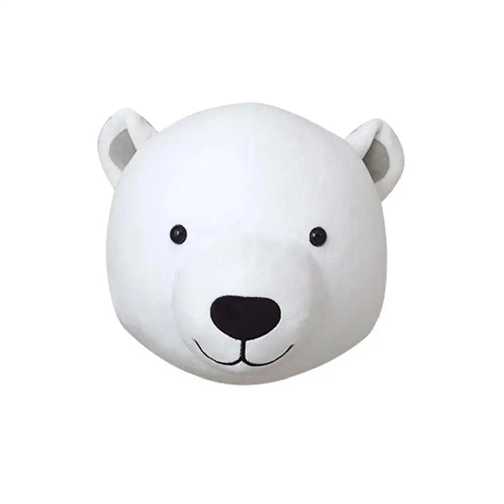 Bear Украшение для детской комнаты для девочек, 3D чучело, голова слона, голова медведя, Настенный декор для детской комнаты, украшение для спальни - Цвет: Bear
