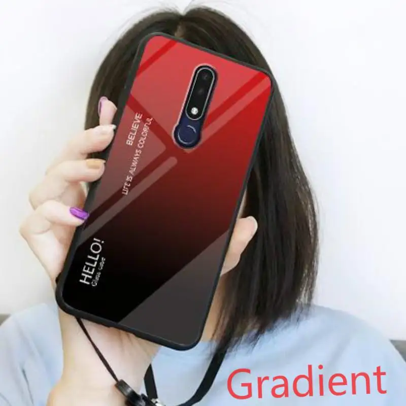 

Gradient Case For Nokia 7.1 Plus Silicone Cover Nokia 3.1 7 1 Plus 7plus 1Plus 4.2 Tempered Glass Back Cover for Nokia X71 X7 X6