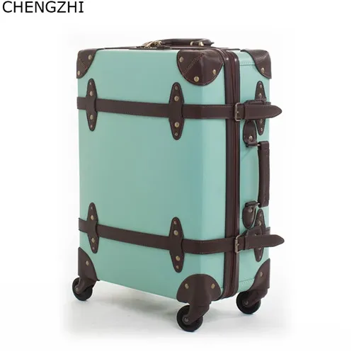 CHENGZHI 2" 24" 28 дюймов водонепроницаемый ретро чемодан на колёсиках spinner Женская дорожная сумка чемодан на колесиках - Цвет: 1