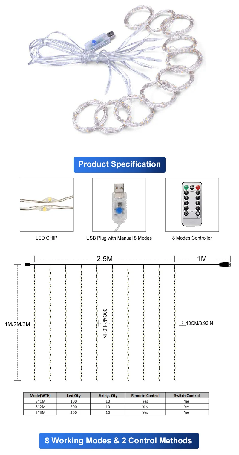 YOUHOME 3x1/3x2/3x3 м светодиодный светильник для занавесок s USB струнный светильник s пульт дистанционного управления Сказочный светильник гирлянда для спальни домашний декоративный