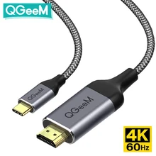 QGeeM USB C HDMI kablosu için uyumlu 4K tipi C HDMI Thunderbolt3 MacBook Huawei Mate 30 USB-C HDMI adaptör tipi C HDMI