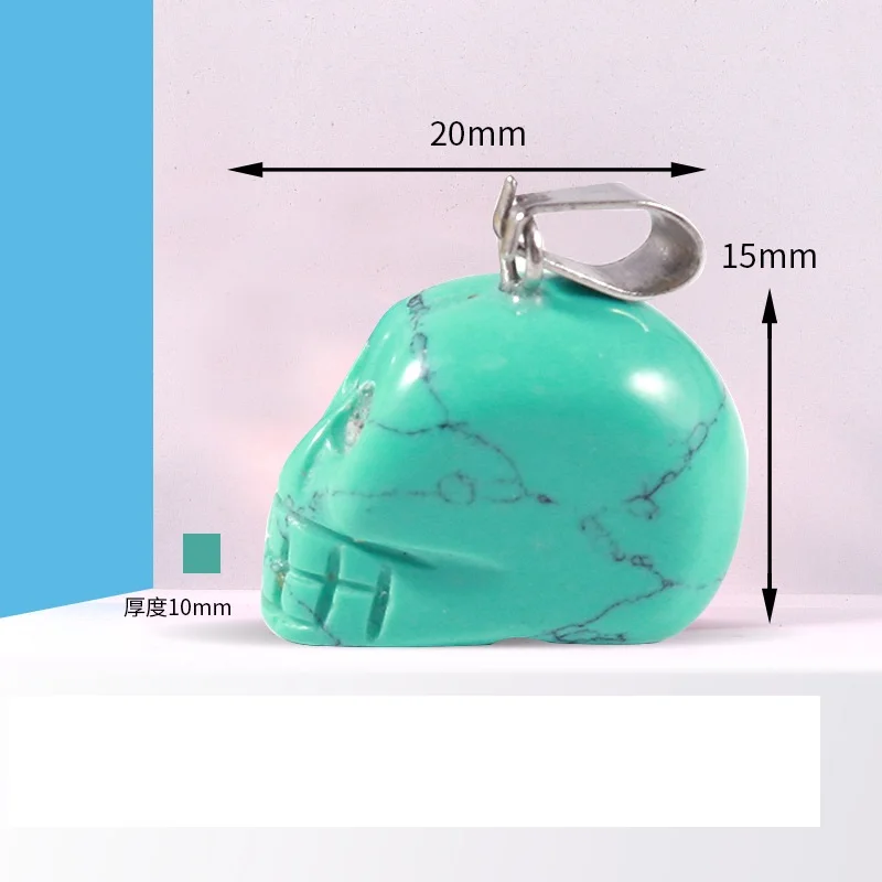 Natural Crystal Stone Skull Pendants Opal Rose Quartz Tiger's Eye Pendant Charms For Diy Earrings Necklace Jewelry Making