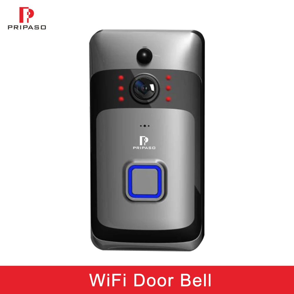 Pripaso видео Беспроводная дверная камера 720P домашняя камера безопасности дверной звонок PIR Обнаружение движения Wifi видео дверной звонок