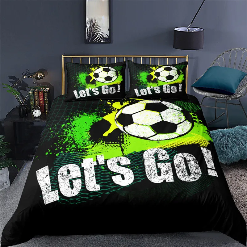 

Luxury 3D Football Print Home Living Comfortable Duvet Cover Set Pillowcase Kids Bedding Set Queen and King EU/US/AU/UK Size