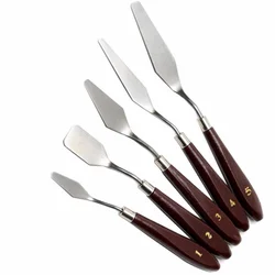 5 Pcs Painting Knife Stainless Set Steel Painting Mixing Scraper Artist Oil Painting Palette Knife Spatula Painting Art Drawing