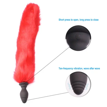 Wireless Remote Anal Plug Vibrator Sex Toy Vibrating Fox Tail Butt Plug Anus Dilator For Couples Adult Games Cosplay Accessories 4