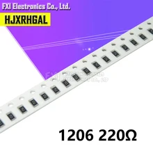 100 шт. 1206-220R 1206 SMD резистор 220 Ом резистор проволочного чипа 0,25 W 1/4W 220R 221