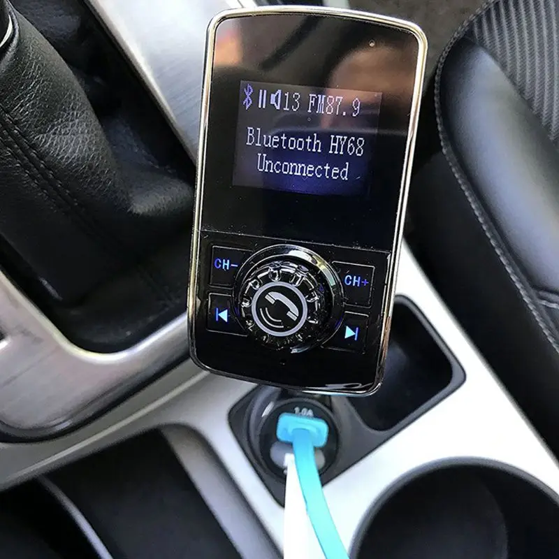 Bluetooth fm-передатчик Беспроводная радиостанция адаптер USB Автомобильное зарядное устройство Handfree MP3 музыкальный плеер цветной экран дисплей