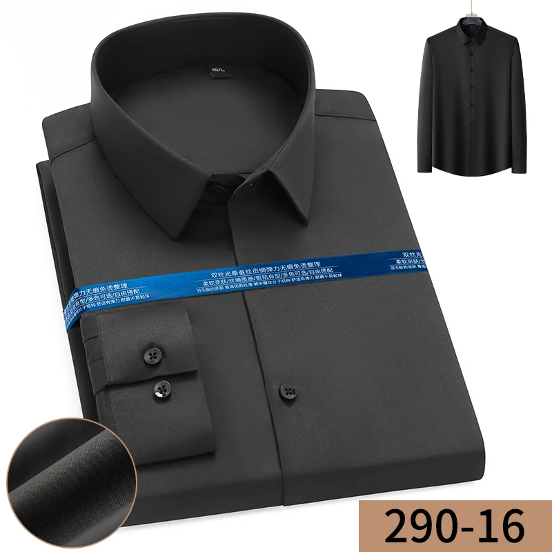 New Stretch Anti-Wrinkle Cotton Men's Shirts Long Sleeve Dress Shirts For Men Slim Fit Camisa Social Business Blouse White Shirt
