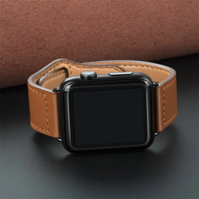 Genuine leather loop strap for apple watch band