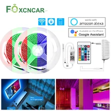 5M LED WIFI Strip Light RGB Tape LED Light Kitchen Cabinet Lighting Bedroom TV Backlight Work With Amazon Echo And Google Home