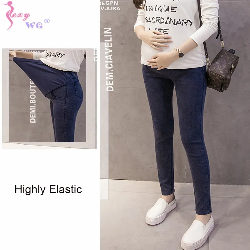 SEXYWG, женские облегающие джинсы до щиколотки для беременных, супер мягкие Стрейчевые обтягивающие джинсы, леггинсы с карманами, джинсы для беременных