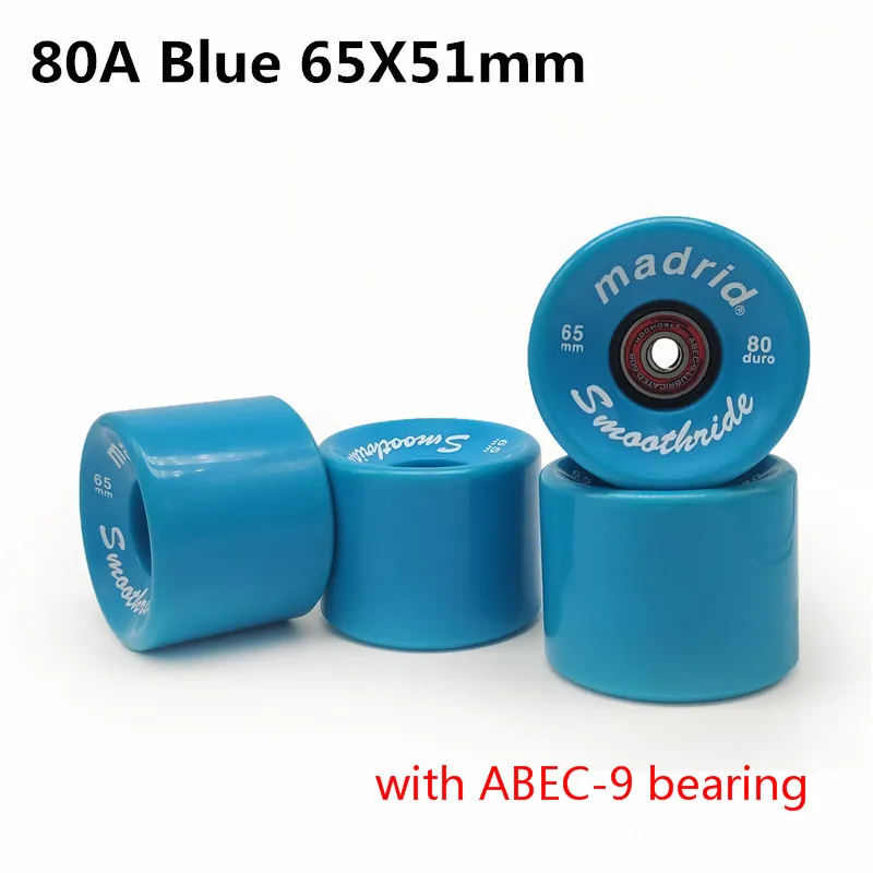 78A 80A 83A 65mm 51mm 스케이트 보드 휠 65X51mm 내구성 스케이트 보드 시프트 타이어 도로 거리 거친 아스팔트 드리프트 ABEC-9 베어링 4pc