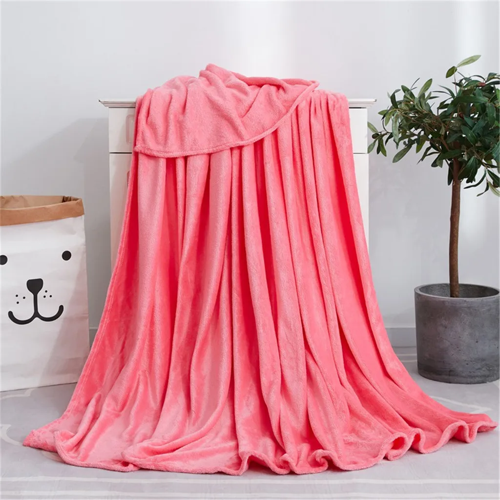 Фланелевое одеяло, однотонное мягкое, для гостиной, спальни, кондиционер, кровать, утяжеленное одеяло s для дивана, постельные принадлежности, плед deken - Цвет: J