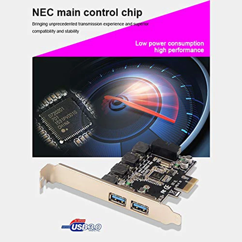 Pci-E к двойным Usb3.0 портам Плата расширения Pci Express адаптер Nec D720201 основной чип управления для настольных ПК с 19 Pin