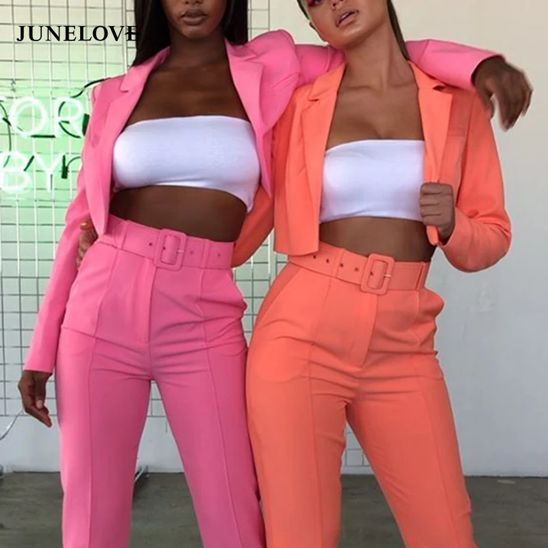 Heydress женские осенние короткие блейзеры из двух предметов винтажная уличная одежда женские костюмы офисные женские комплекты Повседневный однотонный блейзер с длинными рукавами