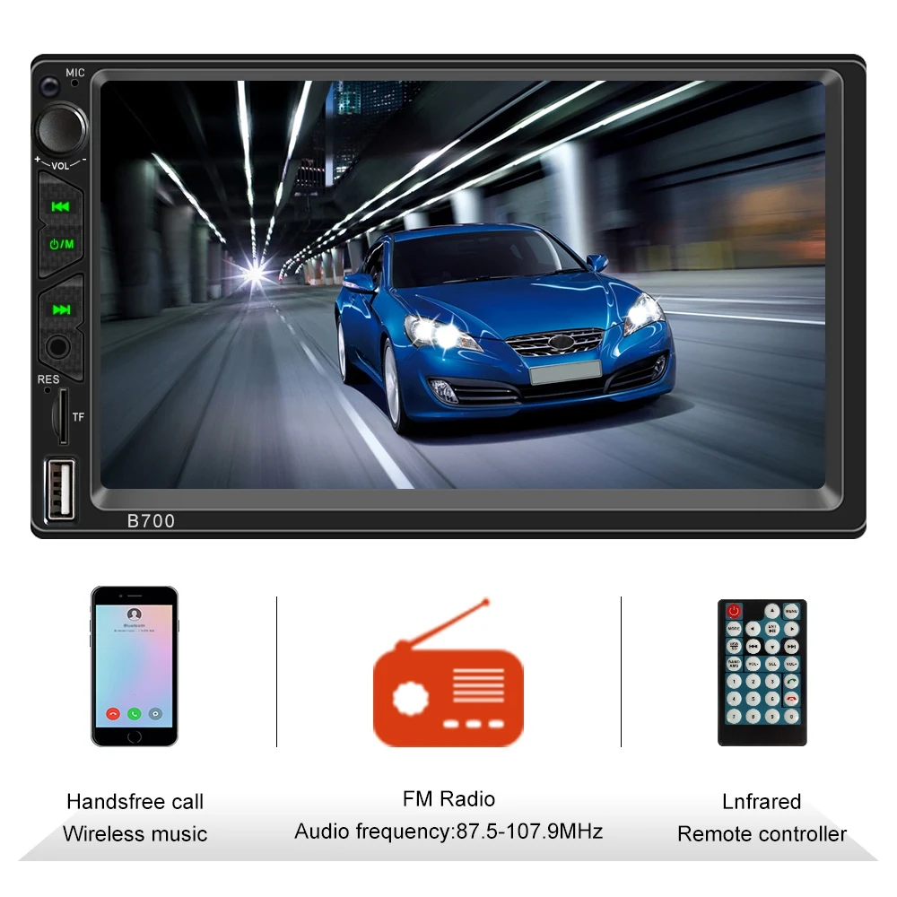 Новинка 2 Din автомагнитола 7 дюймов Bluetooth стерео Мультимедийный плеер Радио MP3 MP5 емкостный пресс-экран авто радио Поддержка заднего вида