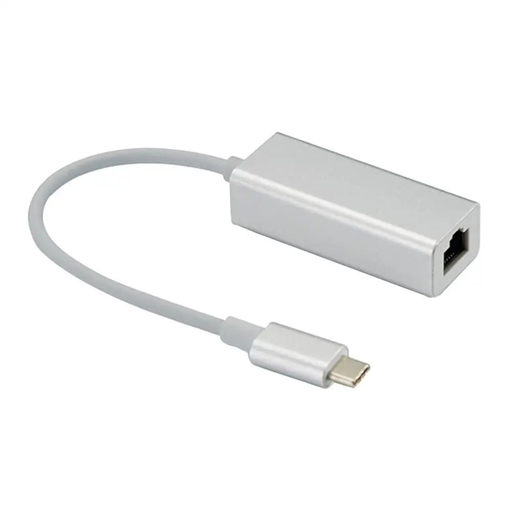 Белый USB C к RJ45 Ethernet адаптер USB 3,1 type C сетевой адаптер 1000 Мбит/с разработан с тонким металлическим дизайном, легко носить с собой S18 - Цвет: Белый