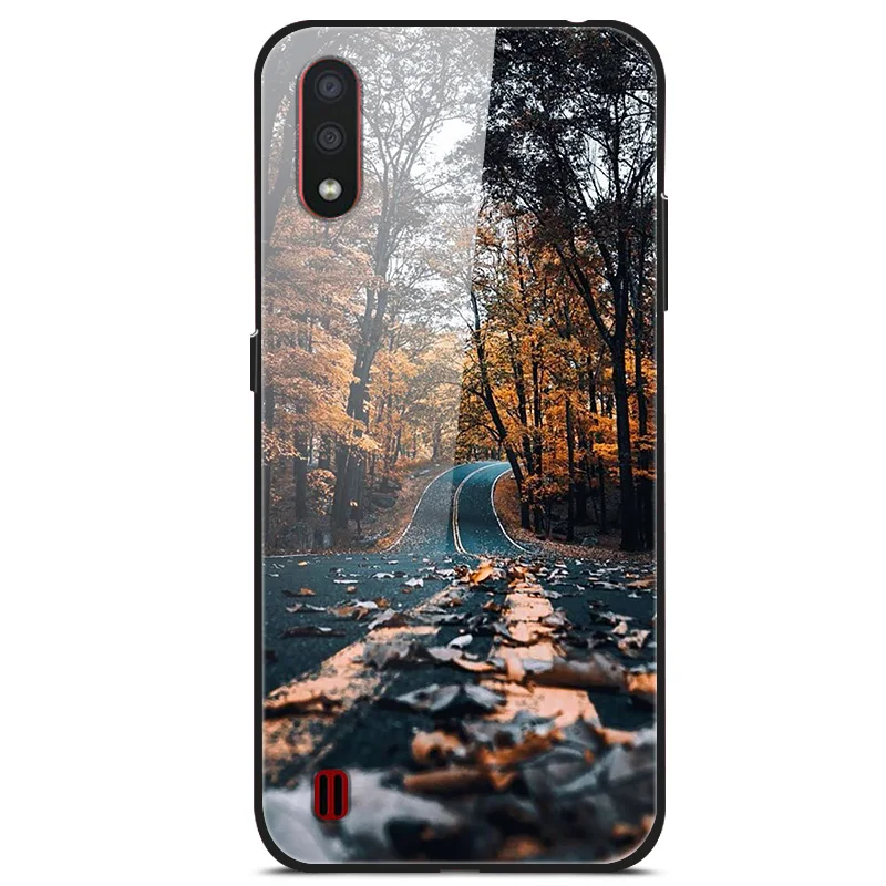 12 Для samsung Galaxy A01 чехол A 01 закаленное стекло Жесткий чехлы для телефона для samsung A01 чехол A015F A015 SM-A015F бампер - Цвет: 12
