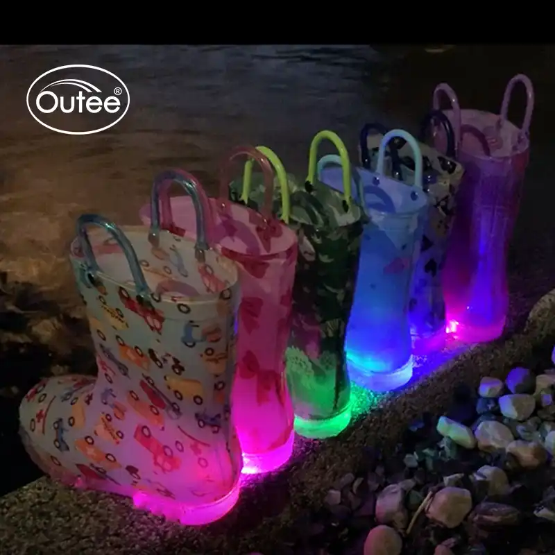 childrens light up rain boots