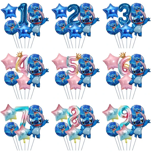 36 globos de Lilo y Stitch, globos de feliz cumpleaños, letras de papel de  aluminio, decoración de globos, suministros para fiesta de cumpleaños de