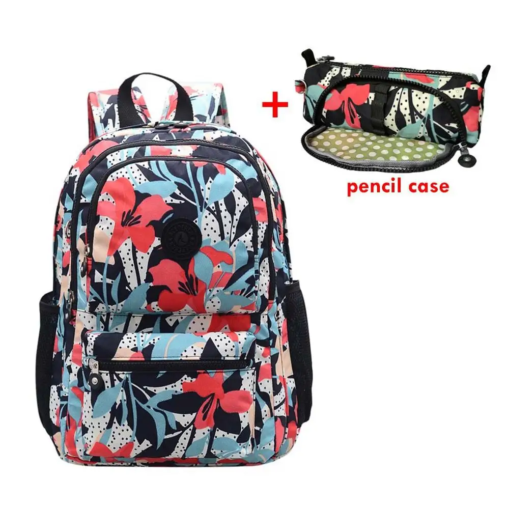 2 pieces Lily ACEPERCH Повседневный школьный рюкзак для девочек-подростков, женские рюкзаки, нейлоновый рюкзак для ноутбука, женский рюкзак - Color: 2 pieces Lily